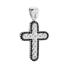 Sterling Silver Classic Cross Pendant with Cubic Zirconia (36 x 19 mm)