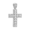 Sterling Silver Classic Cross Pendant with Cubic Zirconia (36 x 19 mm)