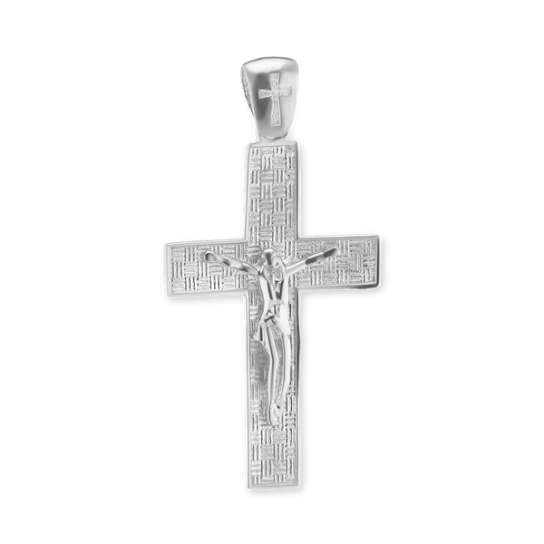 Sterling Silver Classic Crucifix Pendant (40 x 20 mm)