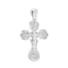 Sterling Silver Byzantine Double-Sided Cross and Crucifix Pendant (34 x 19 mm)