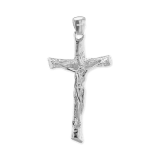 Sterling Silver Freeform Crucifix Pendant (58 x 30 mm)