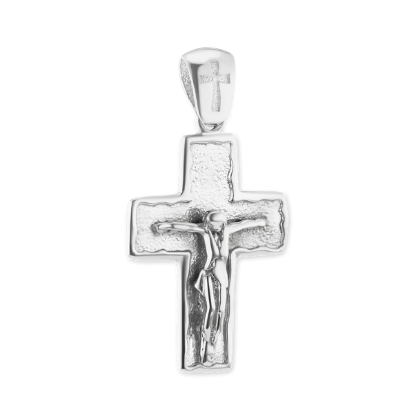 Sterling Silver Freeform Crucifix Pendant (32 x 18 mm)