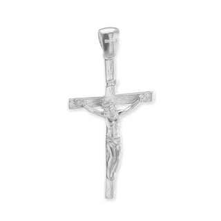 Sterling Silver Freeform Crucifix Pendant (39 x 19 mm)