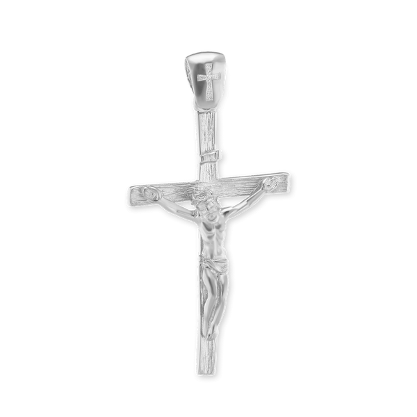 Sterling Silver Freeform Crucifix Pendant (39 x 19 mm)