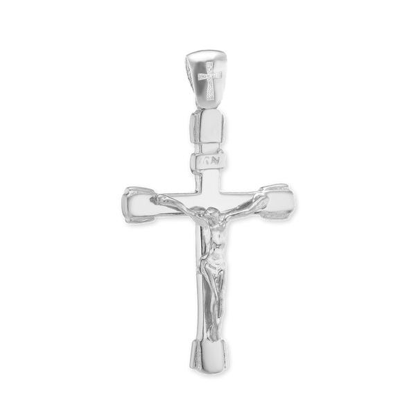 Sterling Silver Tubular Crucifix Pendant (42 x 22 mm)