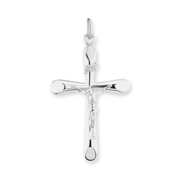 Sterling Silver Traditional Crucifix Pendant (42 x 23 mm)