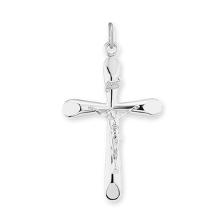 Sterling Silver Traditional Crucifix Pendant (42 x 23 mm)