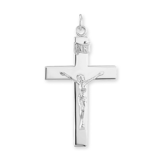 Sterling Silver Classic Crucifix Pendant (48 x 26 mm)