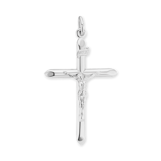 Sterling Silver Traditional Crucifix Pendant (42 x 25 mm)