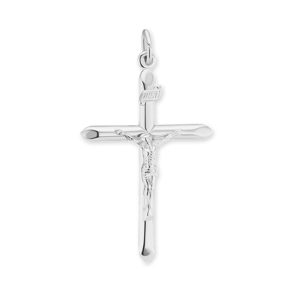 Sterling Silver Traditional Crucifix Pendant (42 x 25 mm)