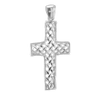 Sterling Silver Basket Weave Cross Pendant (49 x 23 mm)