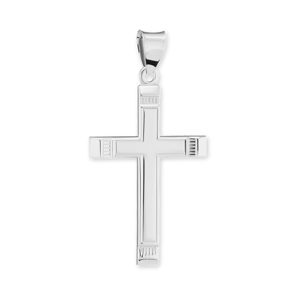 Sterling Silver Classic Cross Pendant (38 x 19 mm)