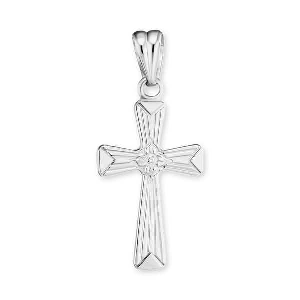 Sterling Silver Tapered Cross Pendant (30 x 14 mm)