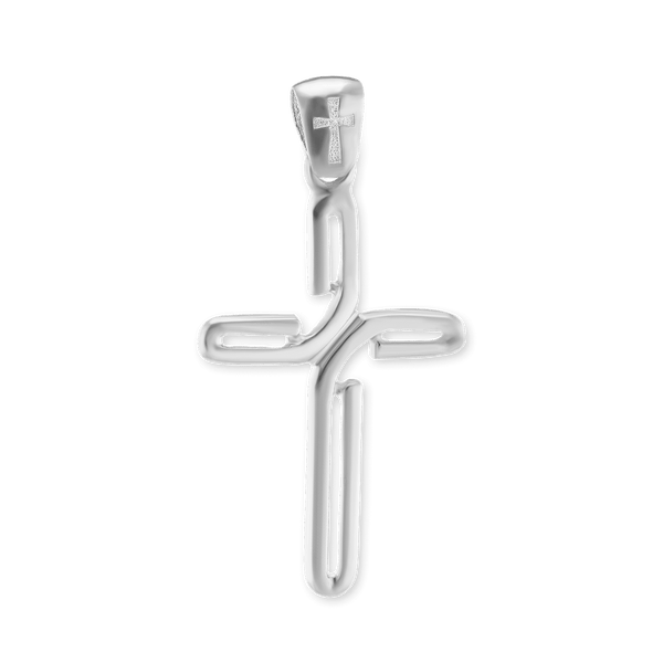 Sterling Silver Bypass Cross Pendant (39 x 21 mm)