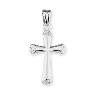 Sterling Silver Tapered Cross Pendant (31 x 15 mm)