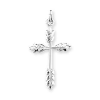 Sterling Silver Wheat Cross Pendant (32 x 17 mm)