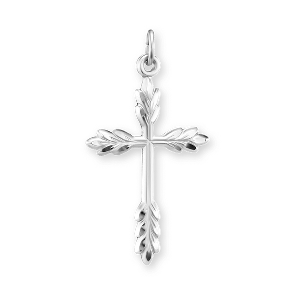 Sterling Silver Wheat Cross Pendant (32 x 17 mm)