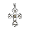 Sterling Silver Filigree Cross Pendant with Ember Finish (38 x 23 mm)