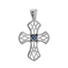 Sterling Silver Filigree Lattice Cross Pendant (38 x 23 mm)