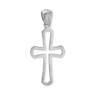 Sterling Silver Openwork Cross Pendant (35 x 18 mm)