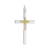 Sterling Silver Floral Cross Pendant (32 x 17 mm)