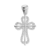 Sterling Silver Roman Cross Pendant with Cubic Zirconia (30 x 16 mm)