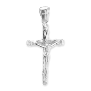 Sterling Silver Freeform Crucifix Pendant (34 x 16 mm)