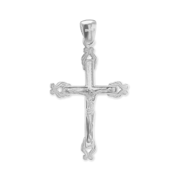 Sterling Silver Ornate Crucifix Pendant (45 x 26 mm)