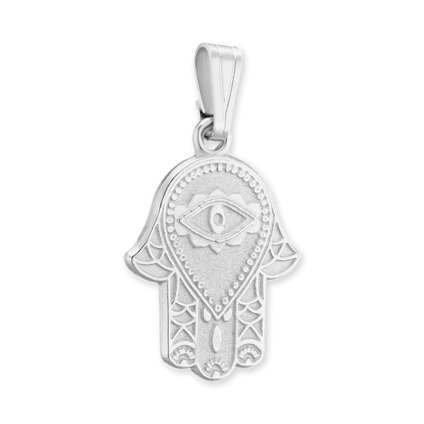 Sterling Silver Hamsa Pendant (19 x 11 mm)