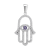 Sterling Silver Hamsa Pendant with Evil Eye (32 x 17 mm)