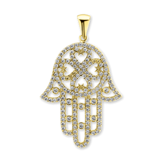 Sterling Silver Hamsa Pendant (39 x 24 mm)