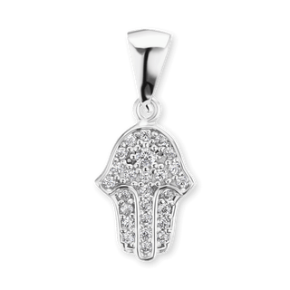 Sterling Silver Hamsa Pendant (20 x 9 mm)