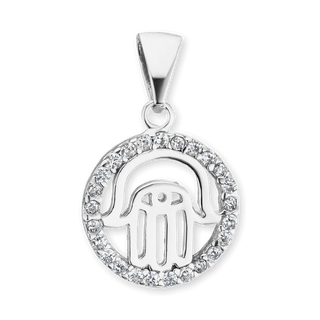 Sterling Silver Hamsa Pendant (22 x 14 mm)