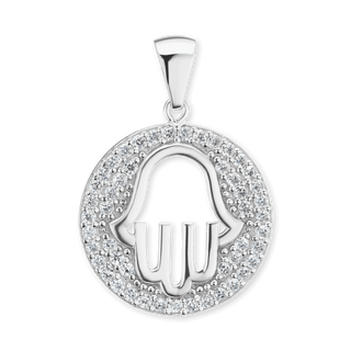 Sterling Silver Hamsa Pendant (26 x 17 mm)