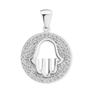 Sterling Silver Hamsa Pendant (26 x 17 mm)