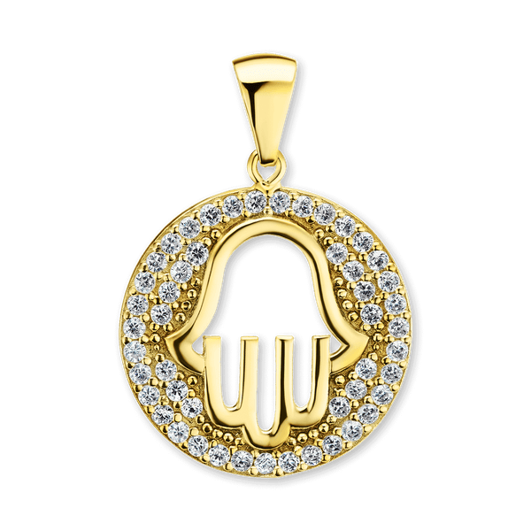 Sterling Silver Hamsa Pendant (26 x 17 mm)