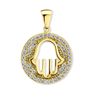 Sterling Silver Hamsa Pendant (26 x 17 mm)