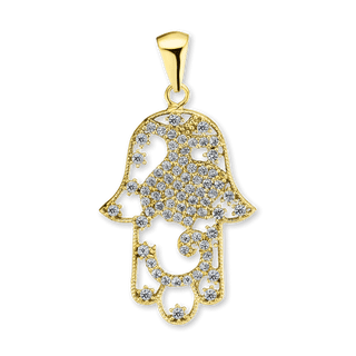 Sterling Silver Hamsa Pendant (33 x 17 mm)