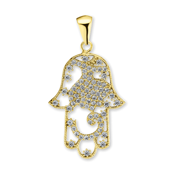 Sterling Silver Hamsa Pendant (33 x 17 mm)