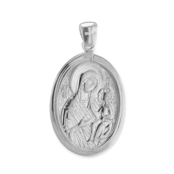 Sterling Silver Madonna and Child Pendant and Medallions (40 x 23 mm)