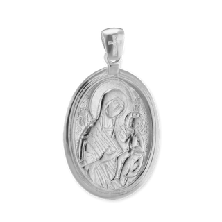 Sterling Silver Madonna and Child Pendant and Medallions (40 x 23 mm)