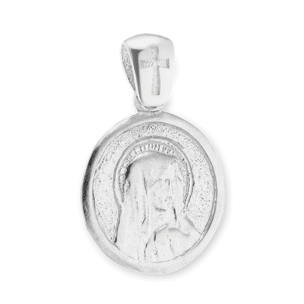 Sterling Silver Madonna Medallions (23 x 15 mm)