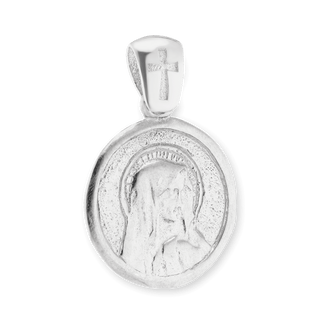 Sterling Silver Madonna Medallions (23 x 15 mm)