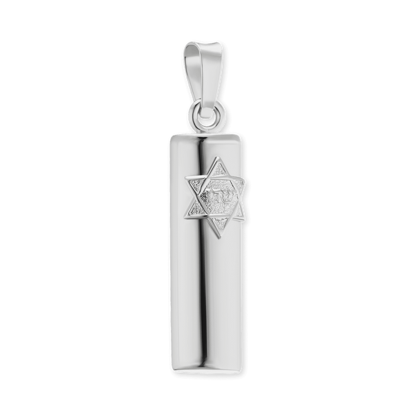 Sterling Silver Mezuzah Specialty Pendant (33 x 7 mm)