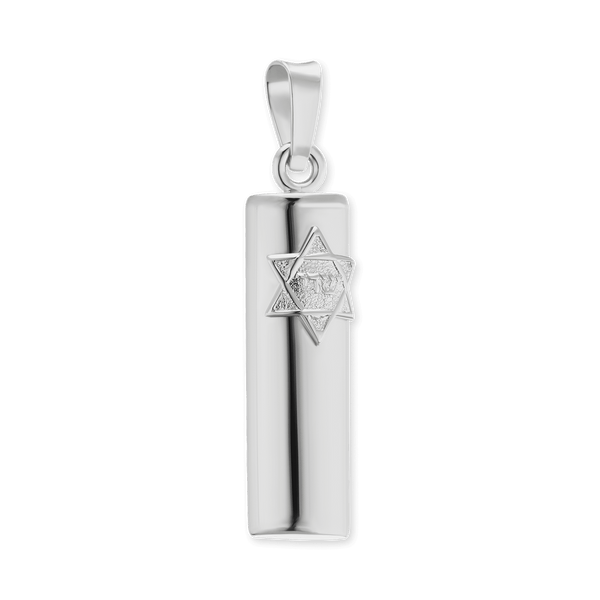 Sterling Silver Mezuzah Specialty Pendant (33 x 7 mm)
