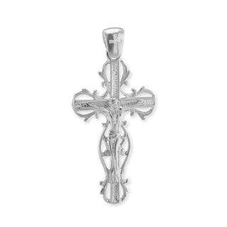 Sterling Silver Filigree Vine Crucifix Pendant (43 x 21 mm)