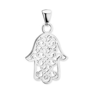 Sterling Silver Hamsa Pendant (32 x 17 mm)