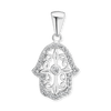 Sterling Silver Hamsa Pendant (24 x 13 mm)