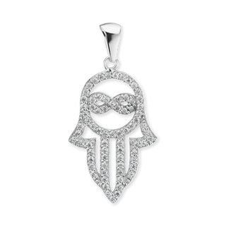 Sterling Silver Hamsa Pendant (31 x 15 mm)