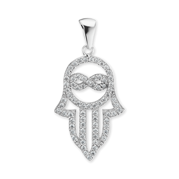 Sterling Silver Hamsa Pendant (31 x 15 mm)